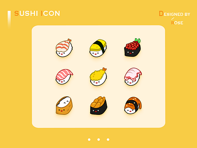 Sushi Icon app cute art design flat icon photoshop ui