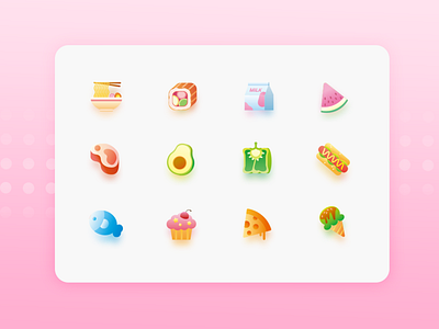 A set of food icons