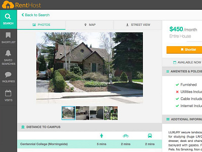 Rental Property Listing Design - RentHost