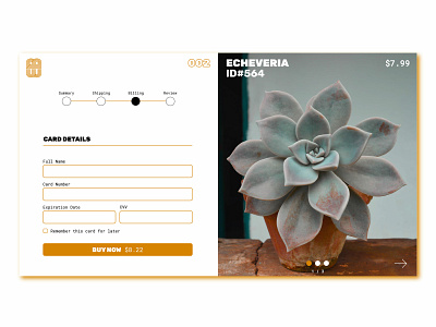 BW Plants 002 dailyui payment form uidesign