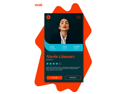 Profile Page 006 dailyui dailyui006 uidesign