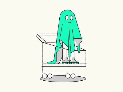 Shopping ghost creative ghost green illustration illustrator ilustrace marekehrenberger prague shopping vector