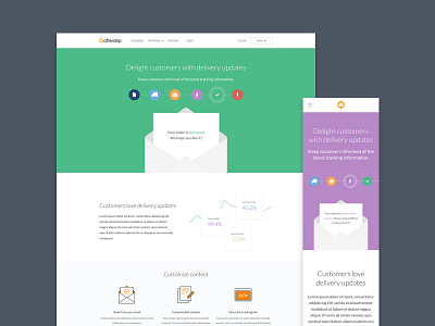 Features Page - Notification clean colours desktop flat layout redesign ui ux web webdesign website