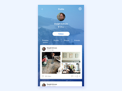 Daily UI #006 User Profile color daily ui day 6 flat news feed profile social media ui user profile