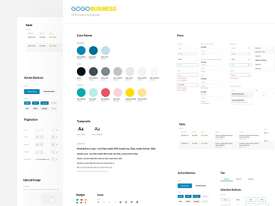 GOGO Business web - UI Styleguide button checkbox colors design system dropdown form interface styleguide ui ux web
