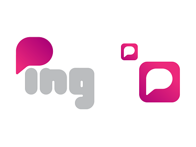 Thirty Day Logo Challenge #4 - Ping app branding day4 design flat icon illustration lettering logo ping thirty day logo challenge thirtylogos type typography vector