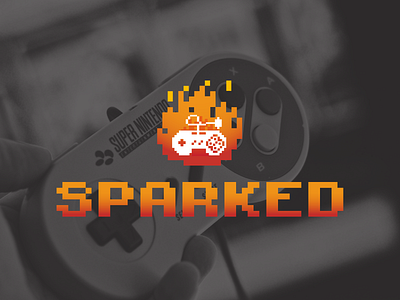 Thirty Day Logo Challenge #8 - Sparked 8 bit app branding colorful day8 design flat gaming hot icon illustration lettering logo sparked thirty day logo challenge thirtylogos type typography vector video game news