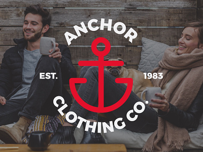 Thirty Day Logo Challenge #10 - Anchor anchor branding clothing company colorful day10 design flat icon illustration lettering logo nautical red thirty day logo challenge thirtylogos type typography vector