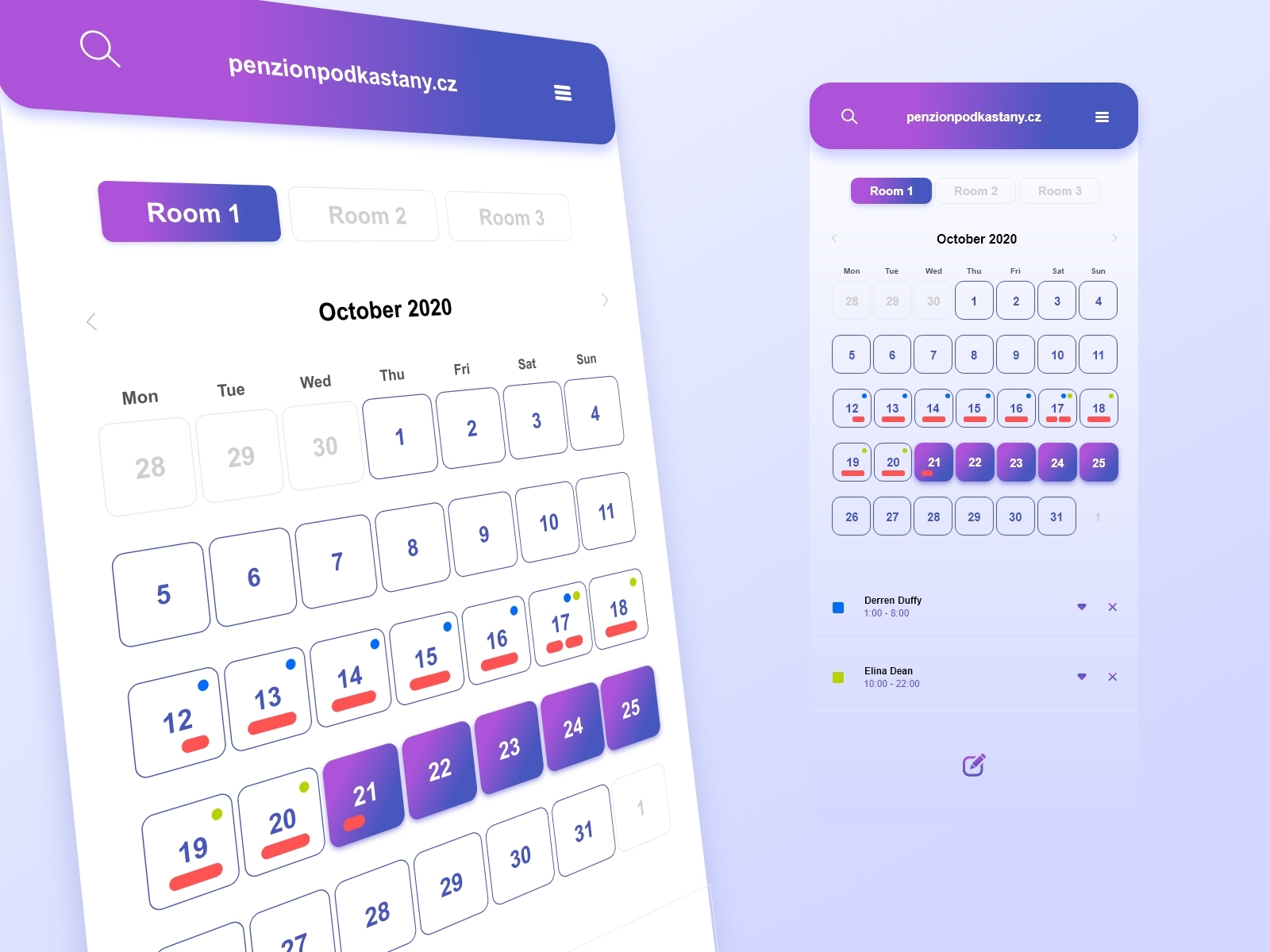 Backend booking app interface by core1 on Dribbble