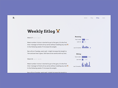 Website redesign - fitlog