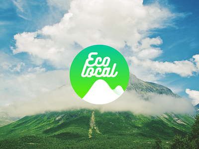 Ecolocal Logo eco hill icon local location logo mountain