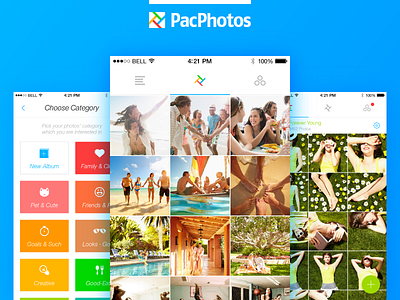 Pacphotos APP UI album android app gallery ios iphone photos ui