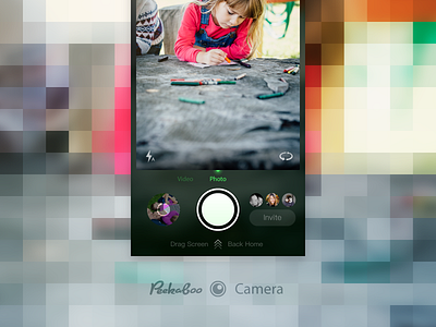 Peekaboo Camera Page camera invite photo photos picture sight take ui upload video videos