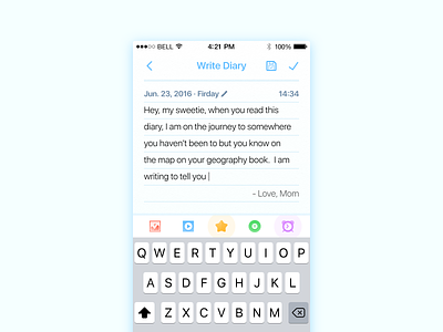 Write Diary app diary edit entries journal notebook notes post save text ui write