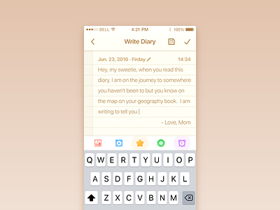 Peekaboo Diary app diary edit entries journal notebook notes post save text ui write