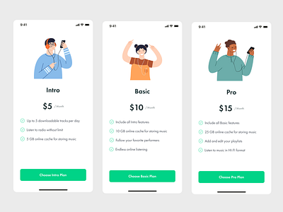 Pricing - Daily UI #30 brand identity branding daily 100 challenge daily ui dailyui dailyuichallenge design dizzarro design ecommerce illustrations light ui music app onboarding onboarding illustration pricing plans pricing table types wordpress