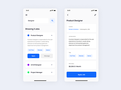 Job Listing - Daily UI #50 branding clear design daily 100 challenge daily ui dailyui dailyui050 dailyuichallenge design dizzarro design ecommerce ios job job application job board job listing minimal wordpress wordpress development