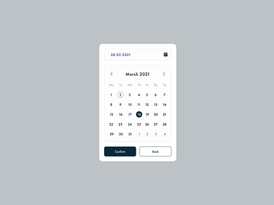 Date Picker - Daily UI #80 daily 100 challenge daily ui dailyui dailyui080 dailyuichallenge dashboard day day picker design dizzarro design wordpress wordpress development