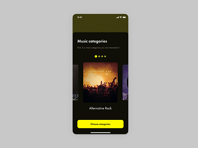 Categories - Daily UI #99 categories daily 100 challenge daily ui dailyui dailyui099 dailyuichallenge dark ui design dizzarro design ios music music player playlist uxui