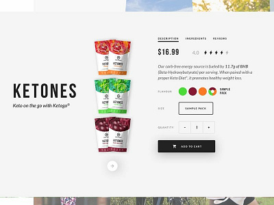 Ketones Product Page Info ecommerce web design woocommerce