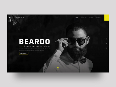 Beardo Banner banner banner ads beard beard men branding colours dark theme design dribbble fashion men fashion model typography ui website banner