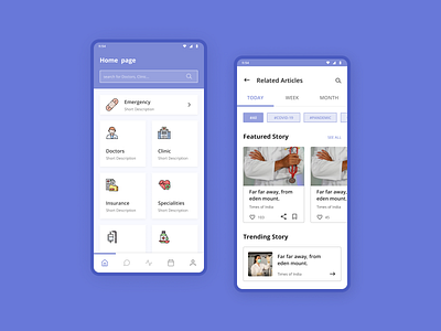 Medical Express(MedEx) app appdesign clean ui coronavirus covid19 dailyui figmadesign flatdesign hospital app iconography medical app medical care medicine app newsapp newsfeed productdesign purple ui design uiux