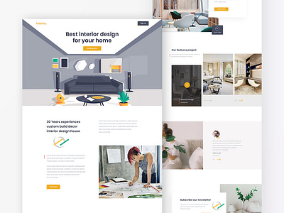 Interior Design Agency Website agency creative agency creative design creative designer interior interior architecture interior design interior landing page landing landing page landing page landing page concept psd design psd template template ui design uiux webdesign website