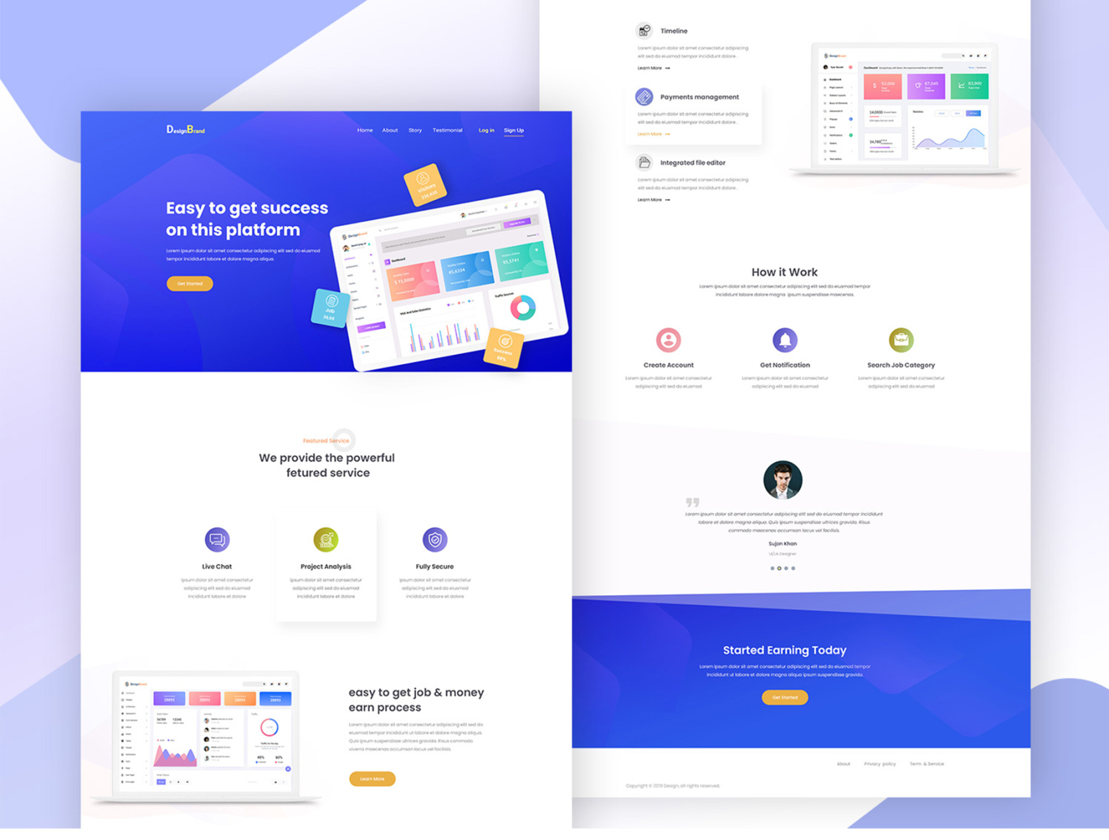 Job Management Landing page by Razib Ahmed on Dribbble