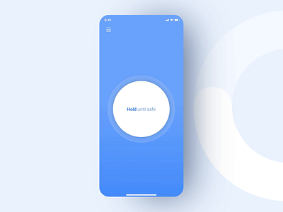 Ahhh. You're safe now. airy animation app blue breathing button calm countdown gradient ios keypad light motion panic pin safety simple smile ui ux