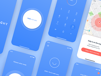 New look, who dis? airy app design blue button calming clean ui color blocking flat flat design gradient ios keypad light minimalist mobile outline panic safety simple visual design