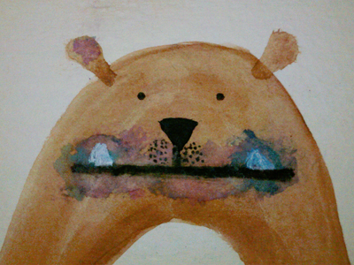 Bearry bear berry illustration painting watercolor