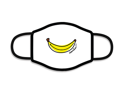 Design For Good Face Mask Challenge 100daysofillustration banana covid 19 designchallenge facemask flat illustration illustrationoftheday illustrator mask minimal minimalist simple smile staysafe ui