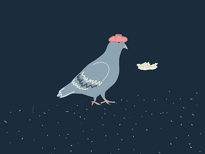The pigeon and his hat design illustration illustrationoftheday illustrator minimal