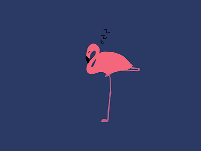 Flamingo zzzz design illustration illustrationoftheday illustrator minimal