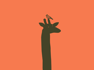 The giraffe 🦒 y el pajarito design flat illustration illustrationoftheday illustrator minimal