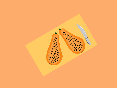 Papaya illustration illustrationoftheday illustrator minimal