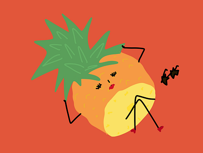 La piña creida design flat fruitillustration illustration illustrationoftheday illustrator minimal