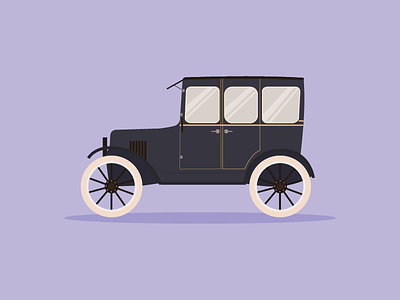 Simple 1920s Vintage Car Illustration coloful cute art design digital illustration flat historical illustration vector vehicle