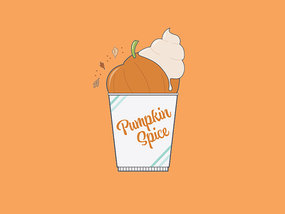 Cute and Colorful Pumpkin Spice Drink Illustration coloful cute art design digital illustration drink flat food illustration pumpkin vector