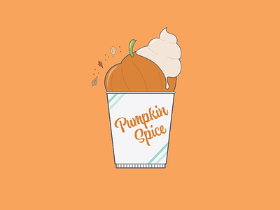 Cute and Colorful Pumpkin Spice Drink Illustration