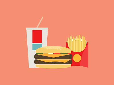 Food Icon   Hamburger Set