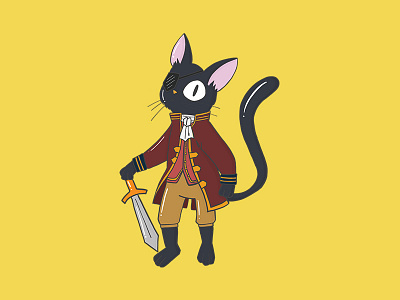 Hey Matey Catey Cat Pirate anime coloful cute art design flat illustration japan japanese vector