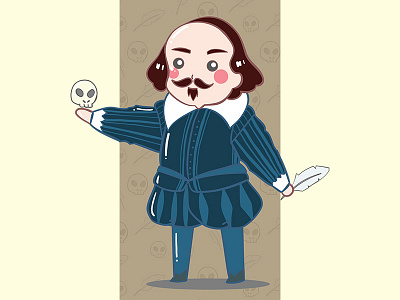 Cute Shakespeare coloful cute art cute history design england english history flat illustration shakespeare theater tudor vector