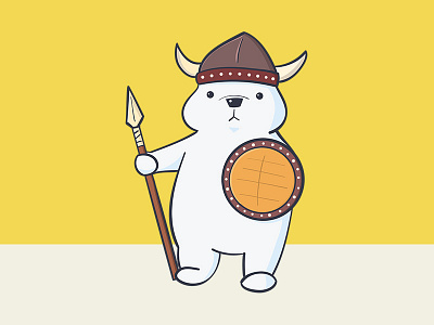 Cute Viking Polar Bear