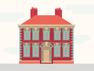 Georgian House Vector Illustration
