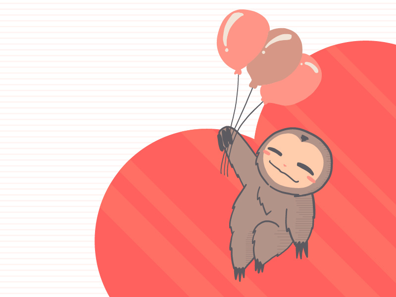 Just Hanging cute illustration cute animals sloths kawaii digital illustration coloful design cute art flat vector illustration