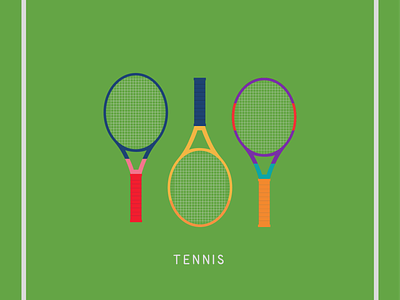 tennis rackets icons coloful design digital illustration flat illustration sports tennis tennis icons tennis racket vector