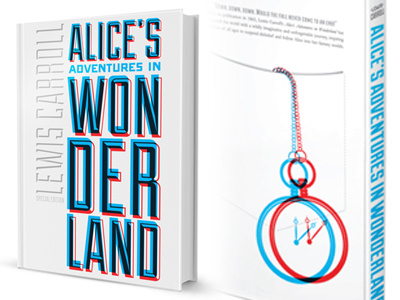 Alice's Adventures in Wonderland alice in wonderland bevel book cover clock illustration lewis caroll publication design special edition watch