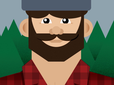 Lumberjack beard blue forest knit hat lumberjack manly masculine plaid red texture trees