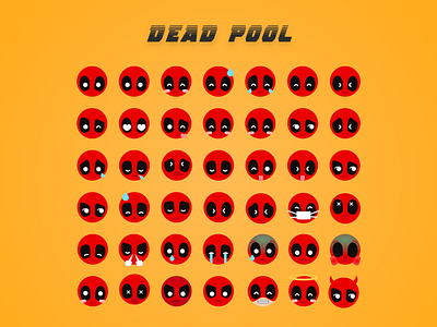 Deadpool Emoji Dribbble characer deadpool design emoji flat icon illustration marvel